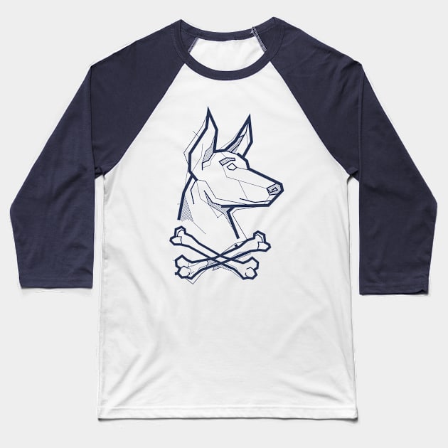 Dog and cross bones Baseball T-Shirt by Vizzzual